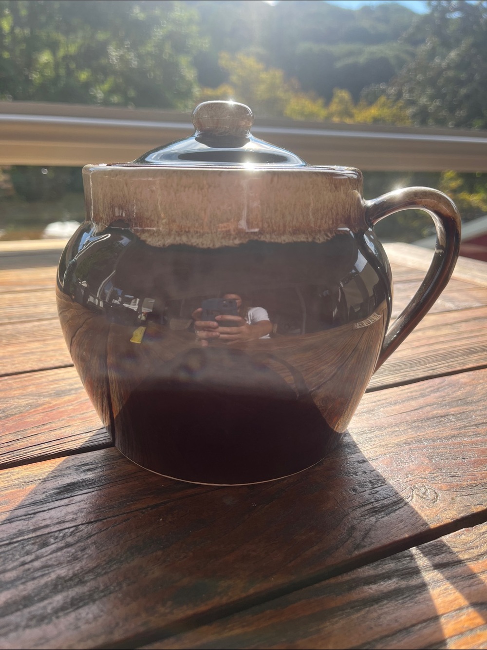 Pfaltzgraff Vintage Glazed Ceramic Lidded Bean Jar - Brown and Cream